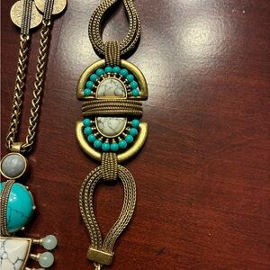 Stella & Dot Gold and Turquoise Statement Necklace